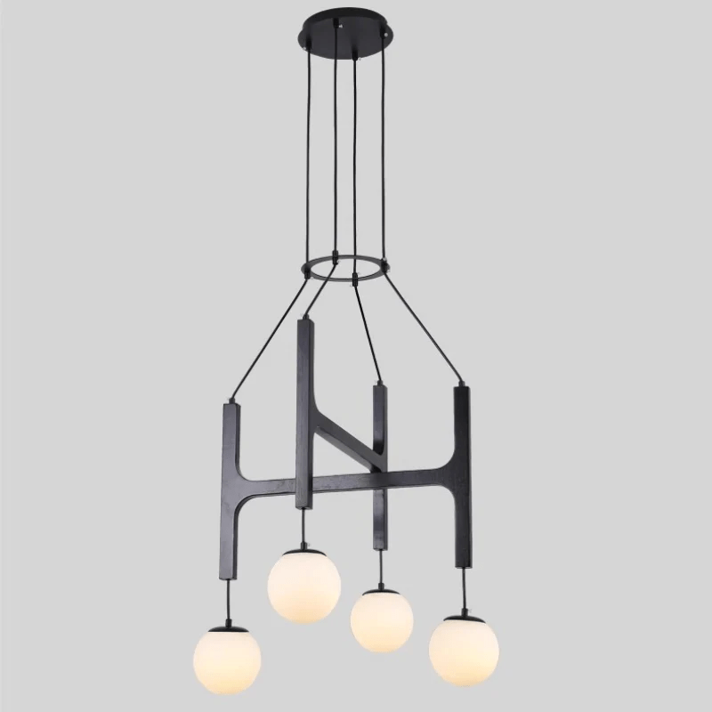 Xylocube Geometric Wood Globe Pendant Light-Neutral Decor