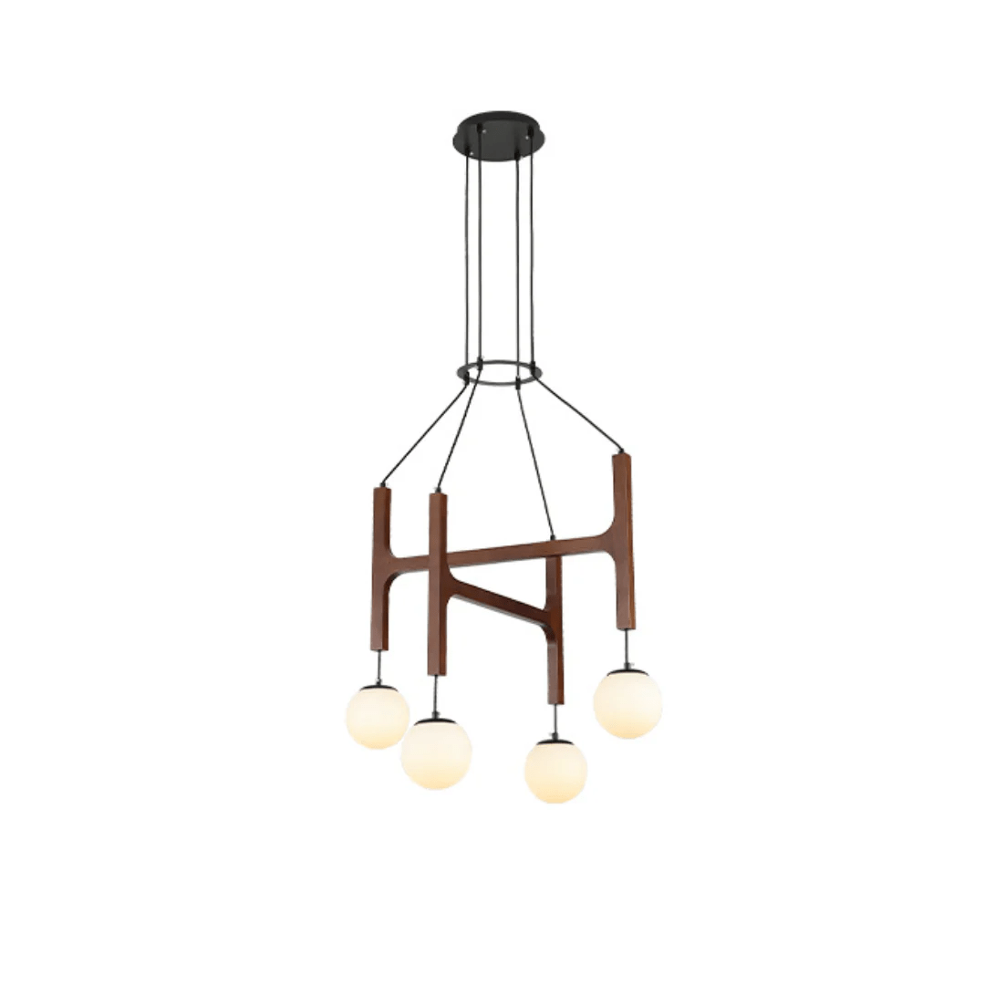 Xylocube Geometric Wood Globe Pendant Light-Neutral Decor