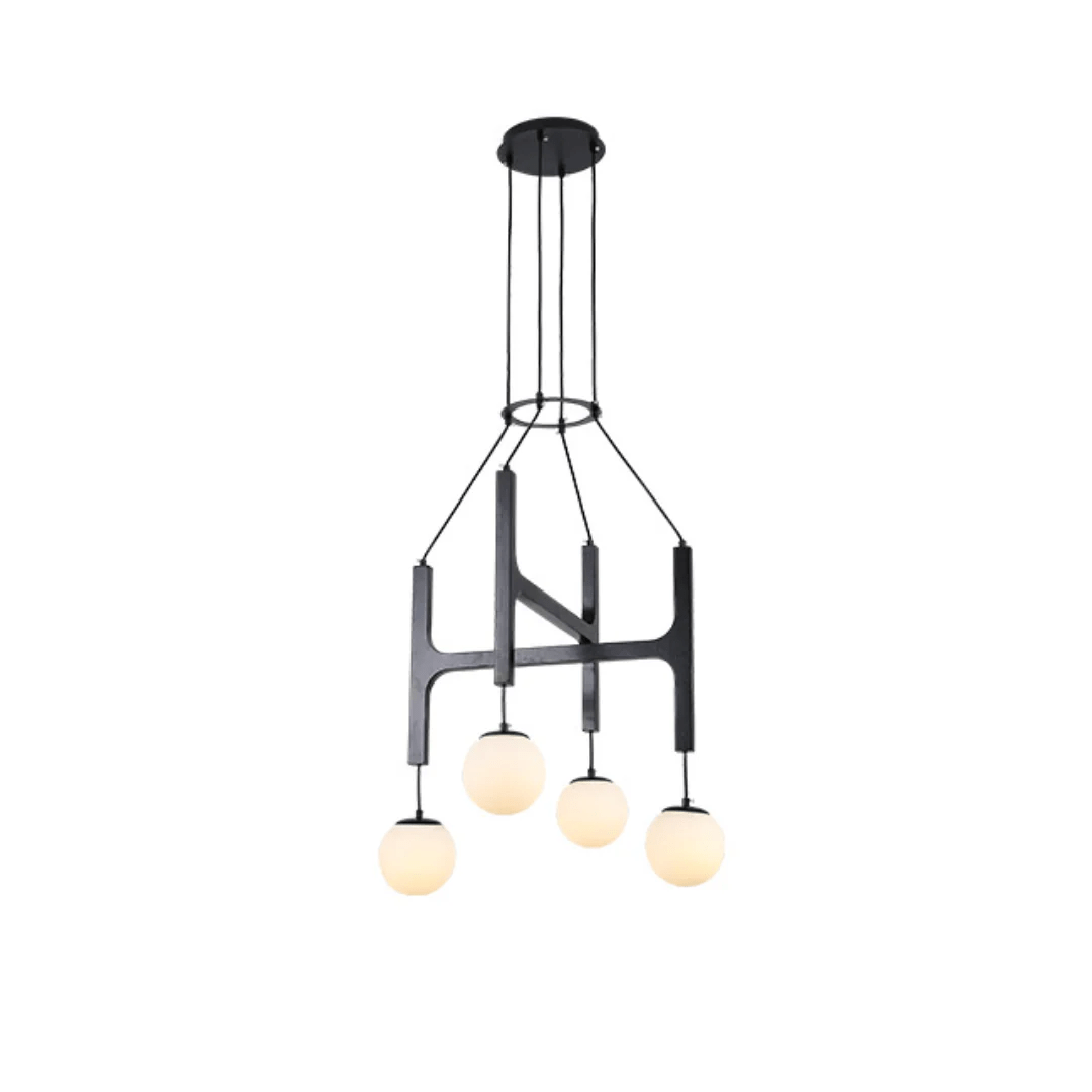 Xylocube Geometric Wood Globe Pendant Light-Neutral Decor