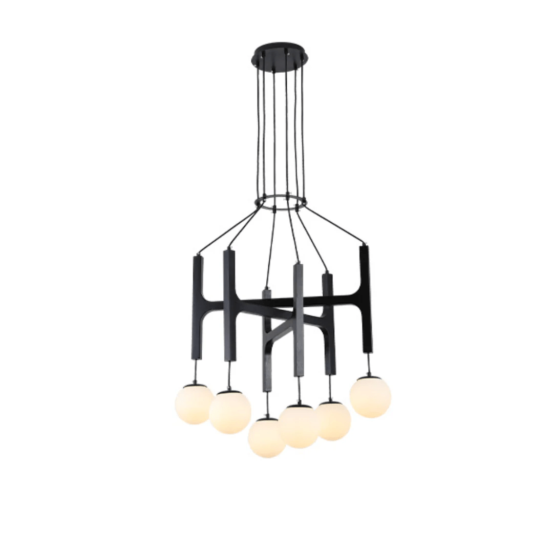 Xylocube Geometric Wood Globe Pendant Light-Neutral Decor