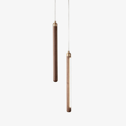 Kyoto Walnut Brass Linear Pendant Light-Neutral Decor