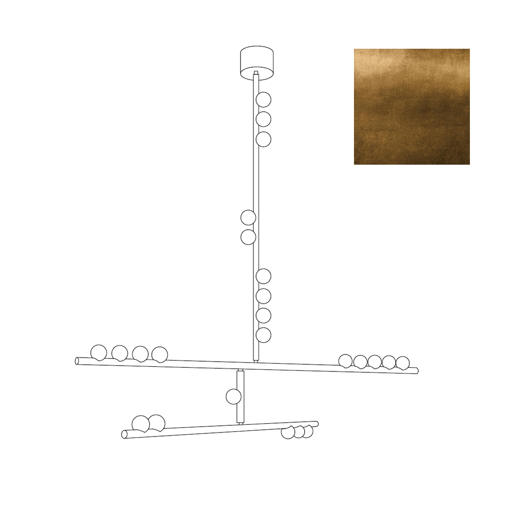 Bara Geometric Brass Linear Pendant Light Chandelier-Neutral Decor