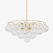 Aurora Chandelier Clear Glass Globe Aged Brass Elegant-Neutral Decor