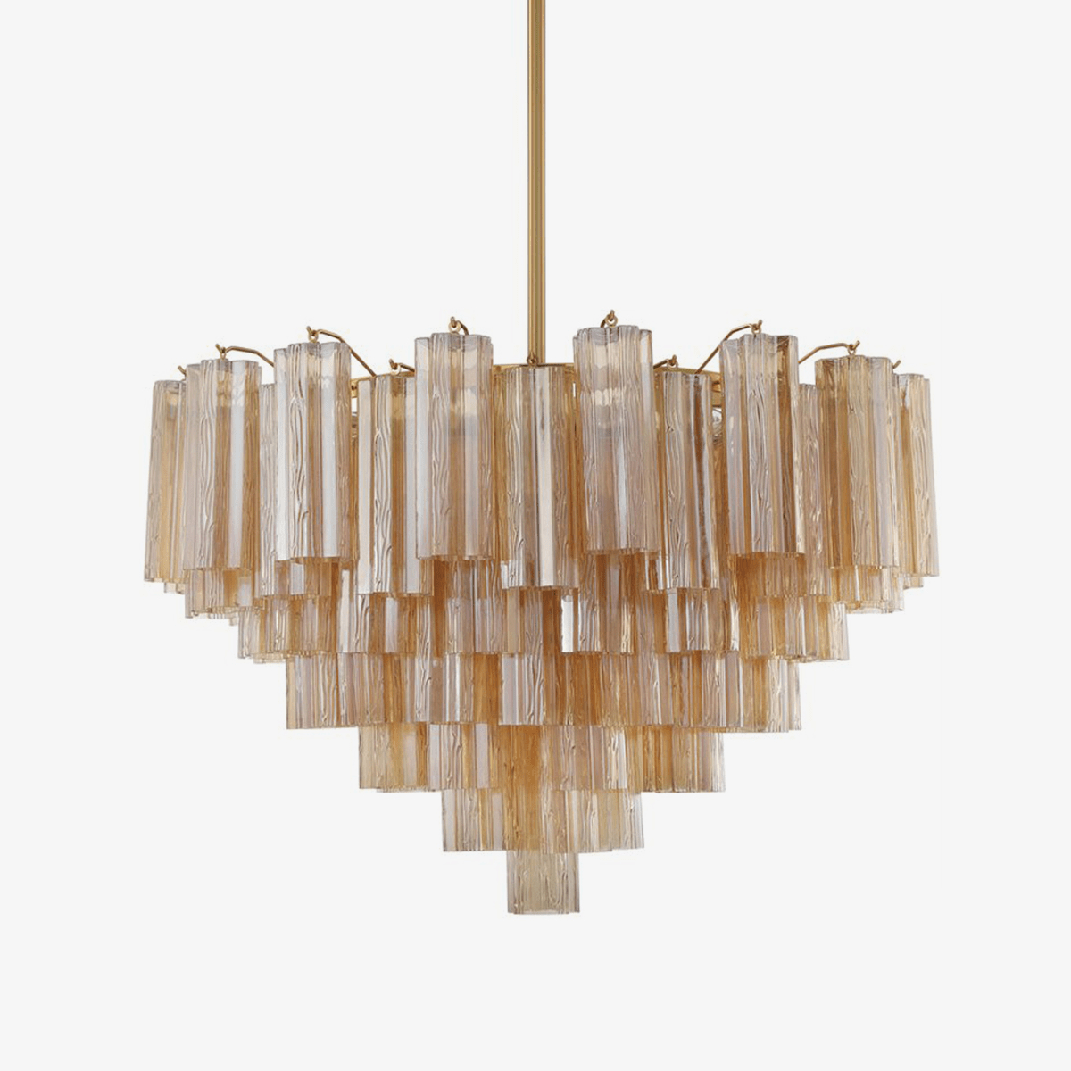 Namo Murano Chandelier Glass Tube Layered Amber-Neutral Decor