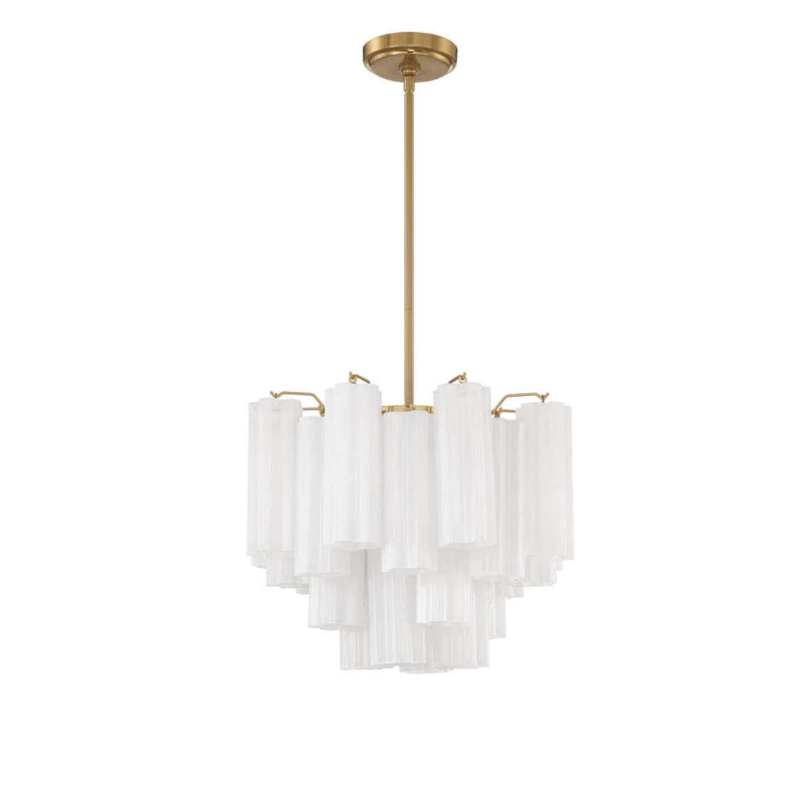 Aurora Murano Chandelier Glass Tube Layered Amber-Neutral Decor
