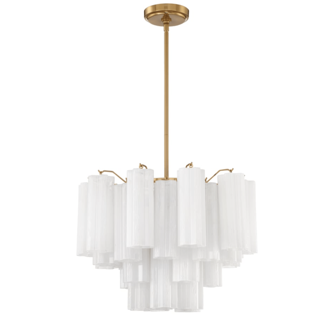 Aurora Murano Chandelier Glass Tube Layered Amber-Neutral Decor