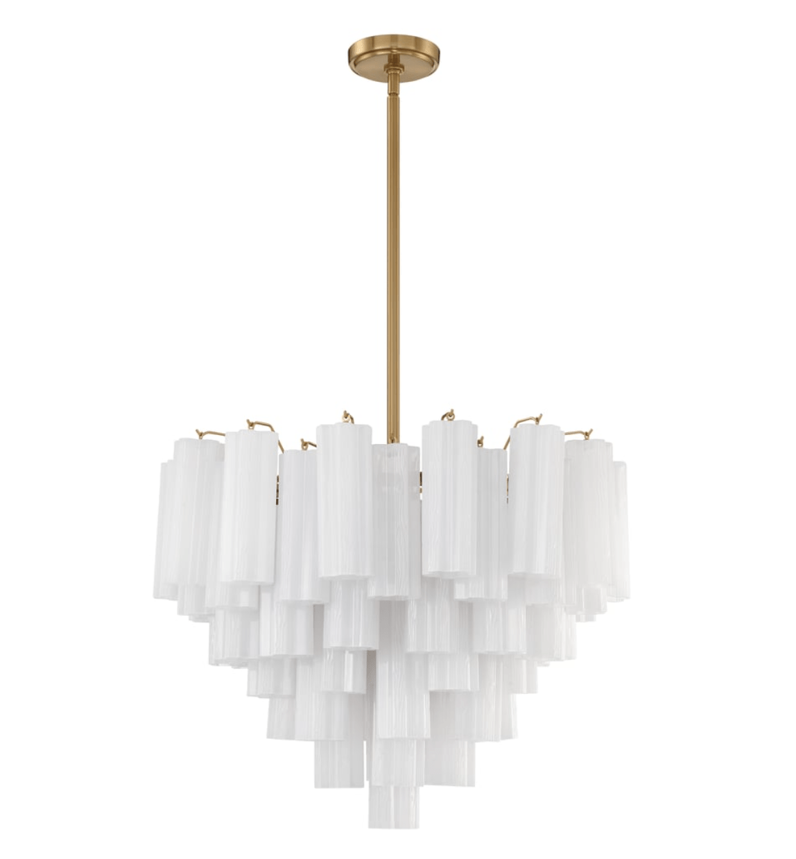 Aurora Murano Chandelier Glass Tube Layered Amber-Neutral Decor