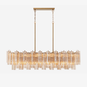 Aurora Linear Chandelier Glass Tube Tiered Amber-Neutral Decor