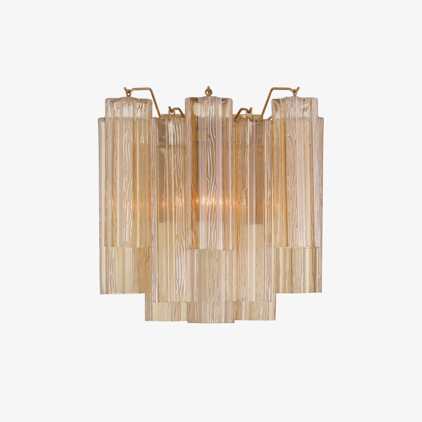 Ravo Wall Light Tronchi Glass Tube Tiered Amber Modern-Neutral Decor