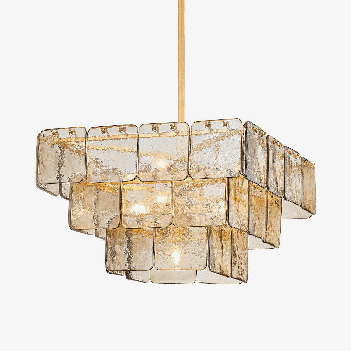 Aurora Chandelier Champagne Piastre Glass Modern-Neutral Decor