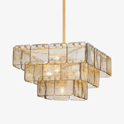 Aurora Chandelier Champagne Piastre Glass Modern-Neutral Decor