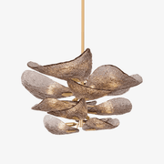 Aurora Chandelier Cardiff Piastra Glass Petal Layered Bronze-Neutral Decor