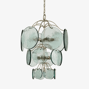 Aurora Chandelier Rovigo Recycled Glass Disc Modern Flowing-Neutral Decor