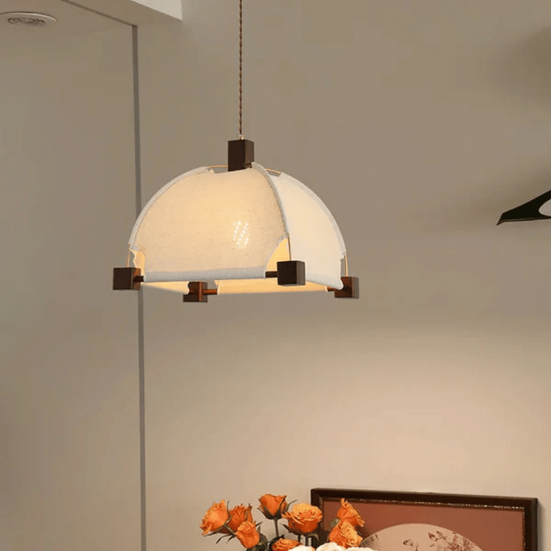 Phoebe Vintage Wood Pendant Lamp-Neutral Decor