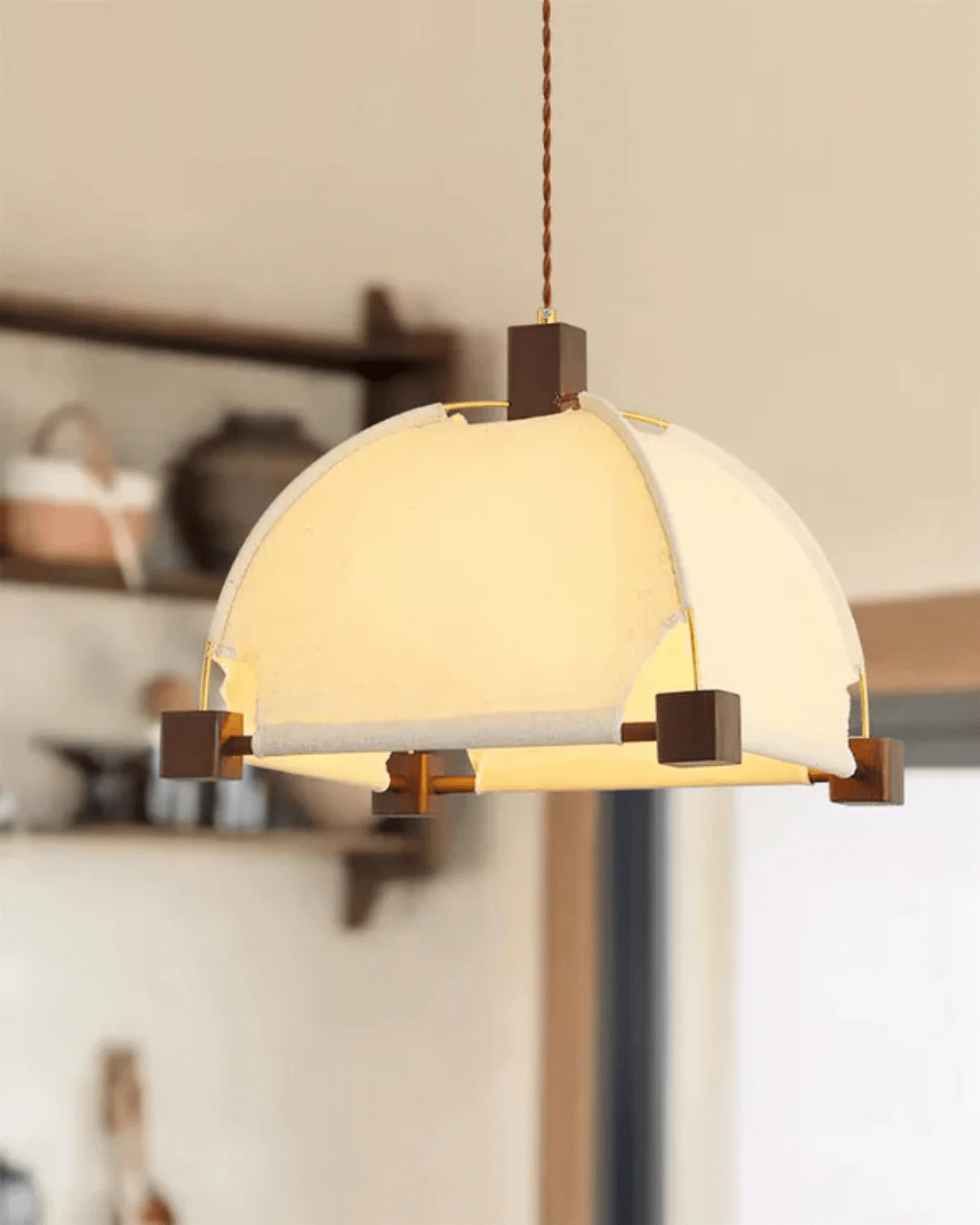 Phoebe Vintage Wood Pendant Lamp-Neutral Decor