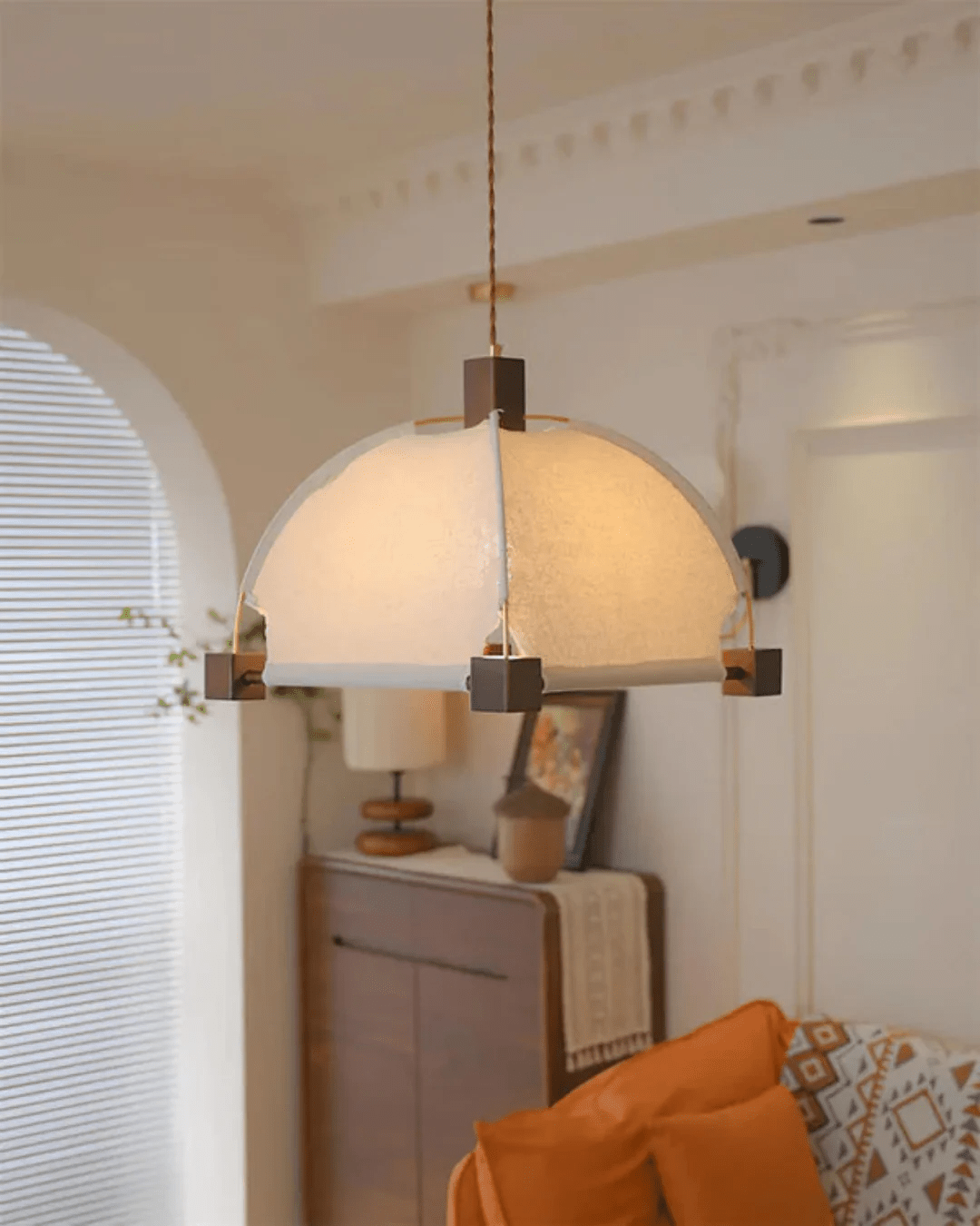Phoebe Vintage Wood Pendant Lamp-Neutral Decor