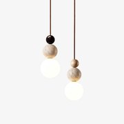 Bit Sphere-Cluster Travertine Pendant Light-Neutral Decor