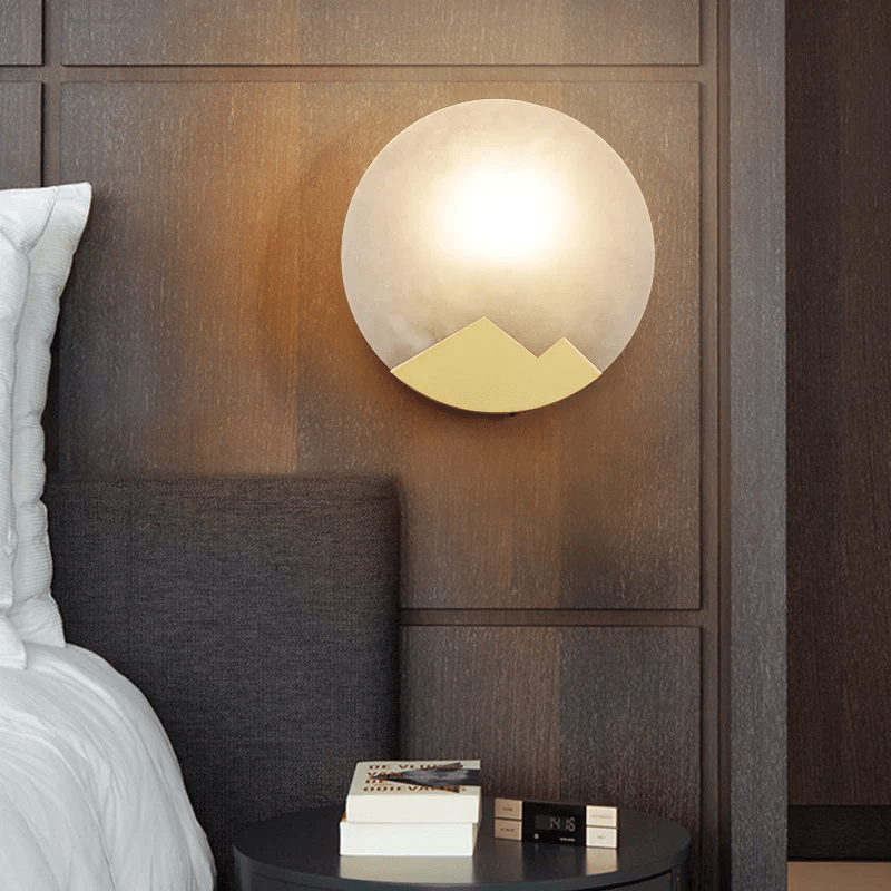 Nova Mountain Shaped Alabaster Wall Light-Neutral Decor