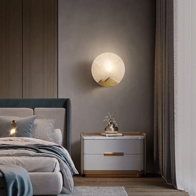 Nova Mountain Shaped Alabaster Wall Light-Neutral Decor
