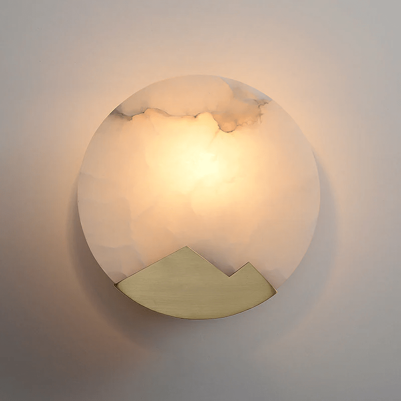 Nova Mountain Shaped Alabaster Wall Light-Neutral Decor