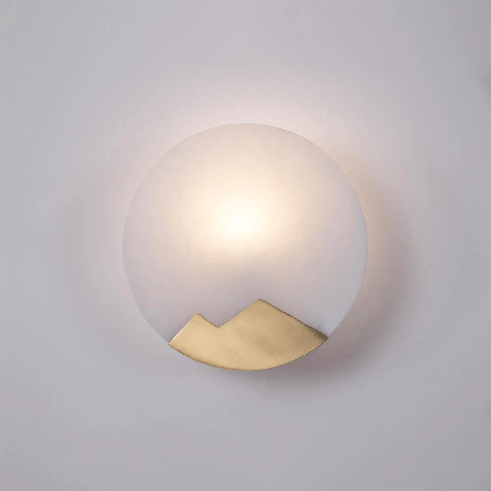 Nova Mountain Shaped Alabaster Wall Light-Neutral Decor