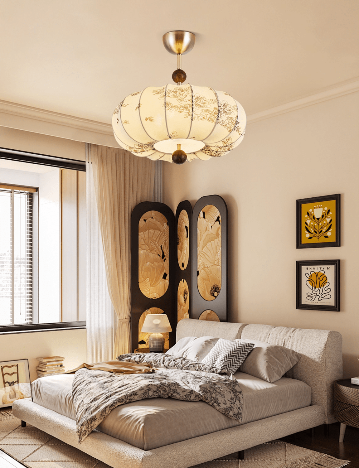 Gia Lantern Pendant Light-Neutral Decor