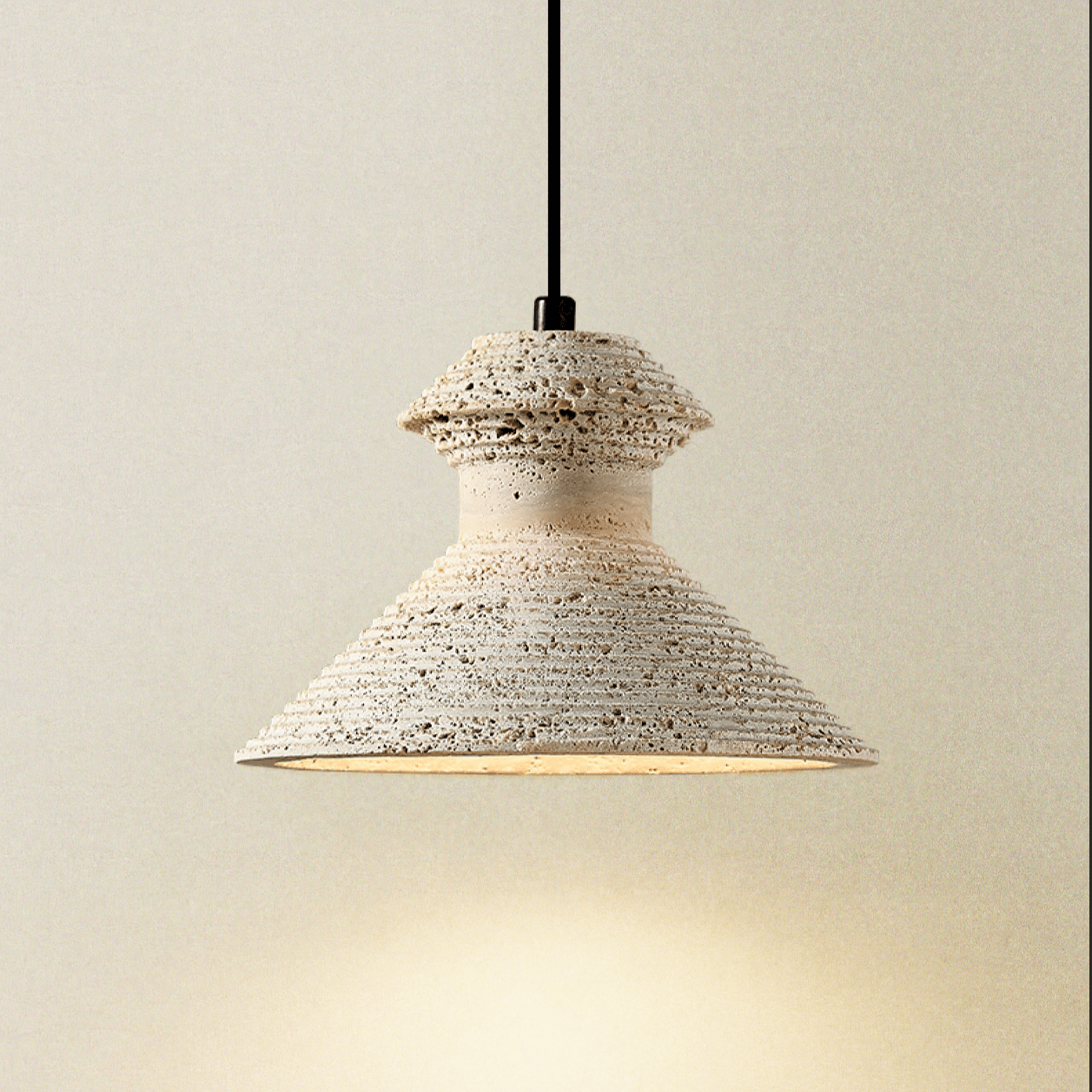 Nyrd Travertine Pendant Light-Neutral Decor