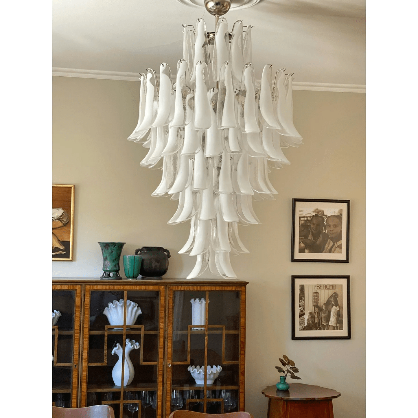 Tessa Glass Petals Pendant Lamp-Neutral Decor