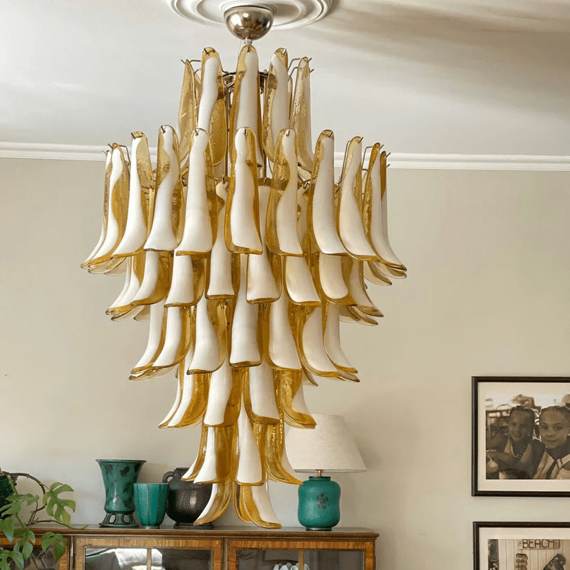 Tessa Glass Petals Pendant Lamp-Neutral Decor