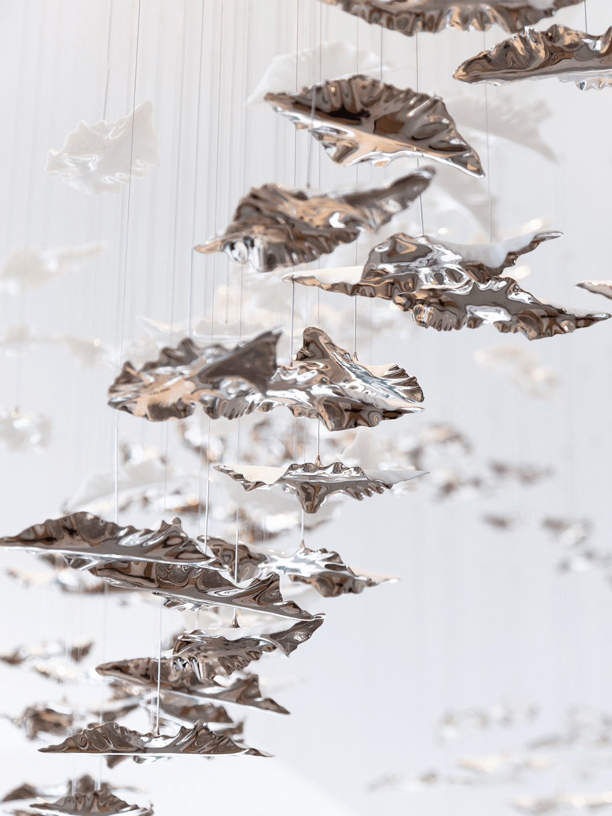Leaf Twisted Sculptural Customize Chandelier-Neutral Decor