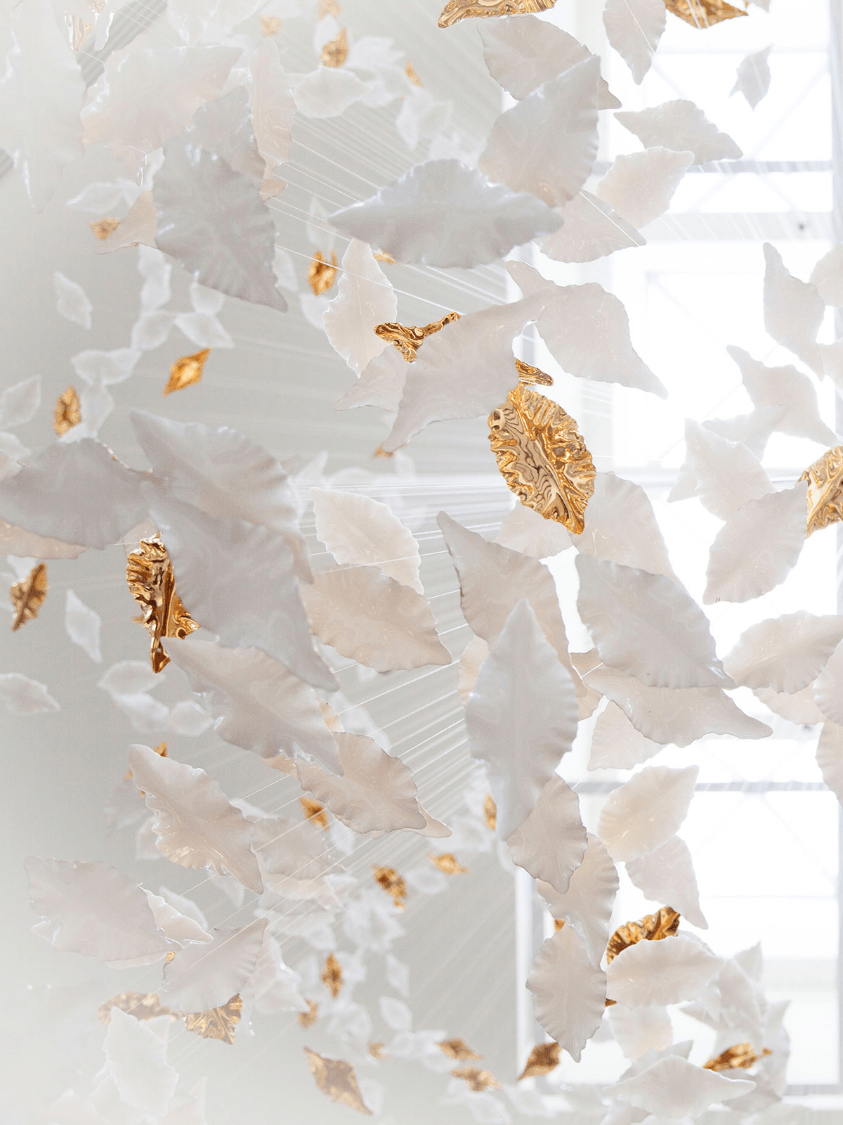 Leaf Twisted Sculptural Customize Chandelier-Neutral Decor