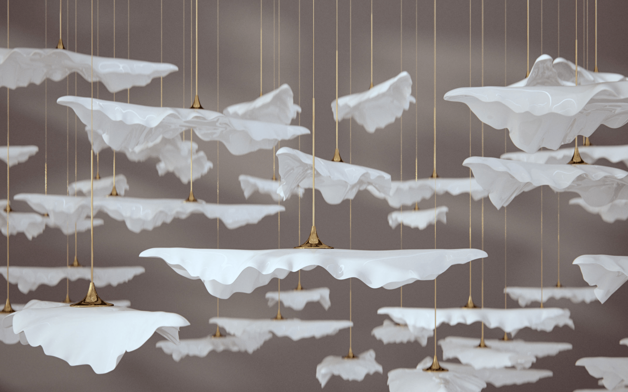 Leaf Twisted Sculptural Customize Chandelier-Neutral Decor