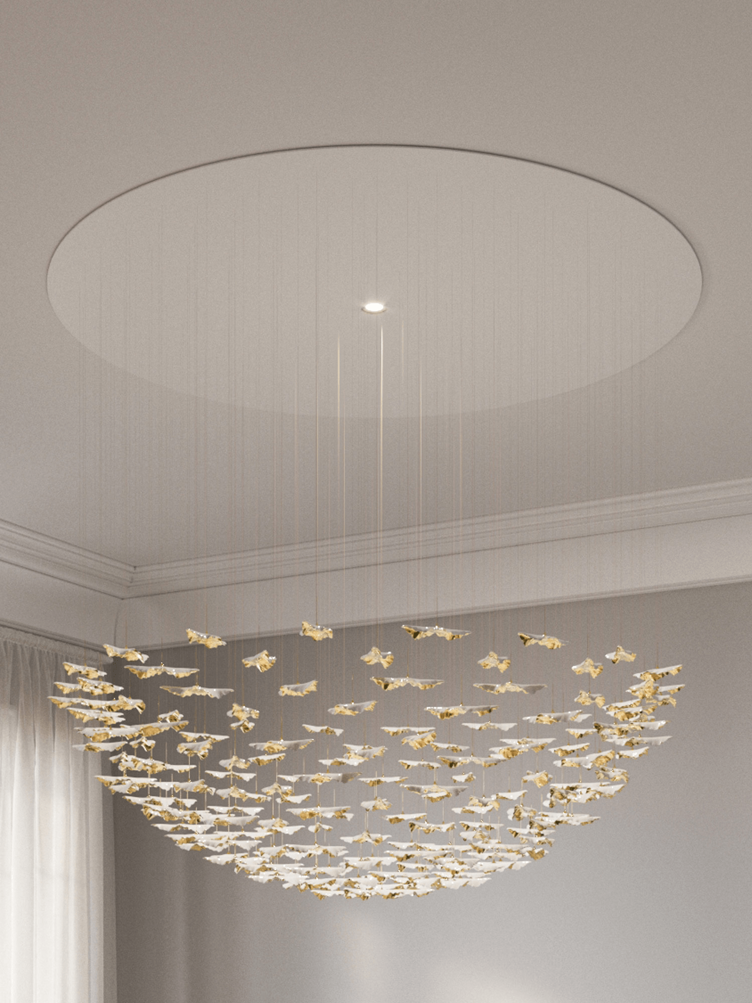 Leaf Twisted Sculptural Customize Chandelier-Neutral Decor