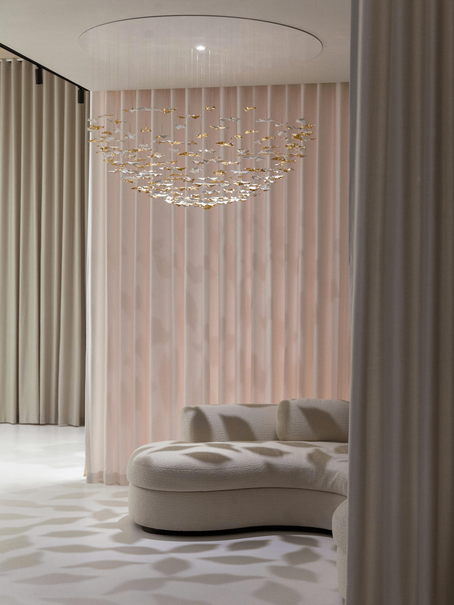 Leaf Twisted Sculptural Customize Chandelier-Neutral Decor