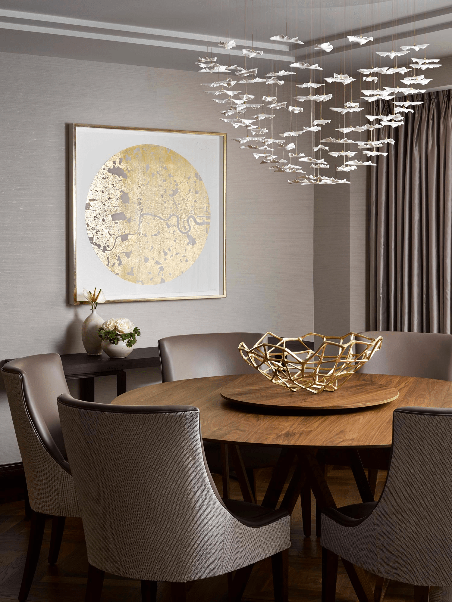 Leaf Twisted Sculptural Customize Chandelier-Neutral Decor