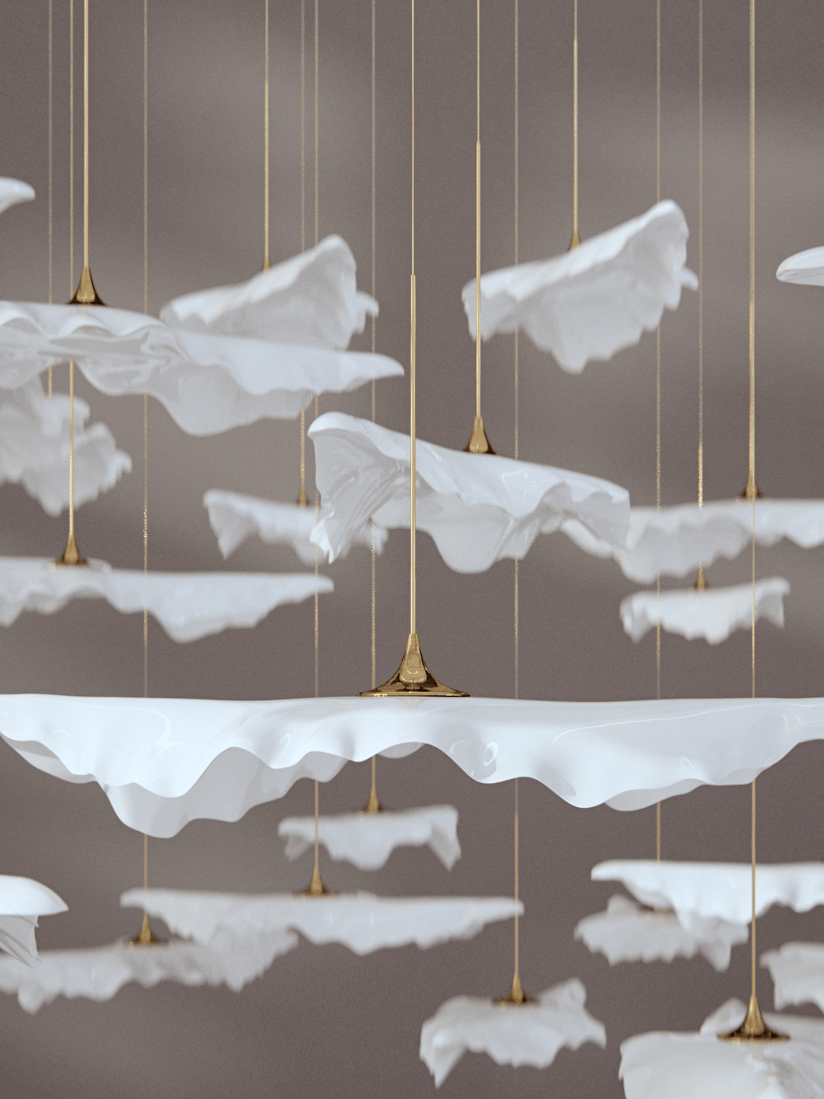 Leaf Twisted Sculptural Customize Chandelier-Neutral Decor