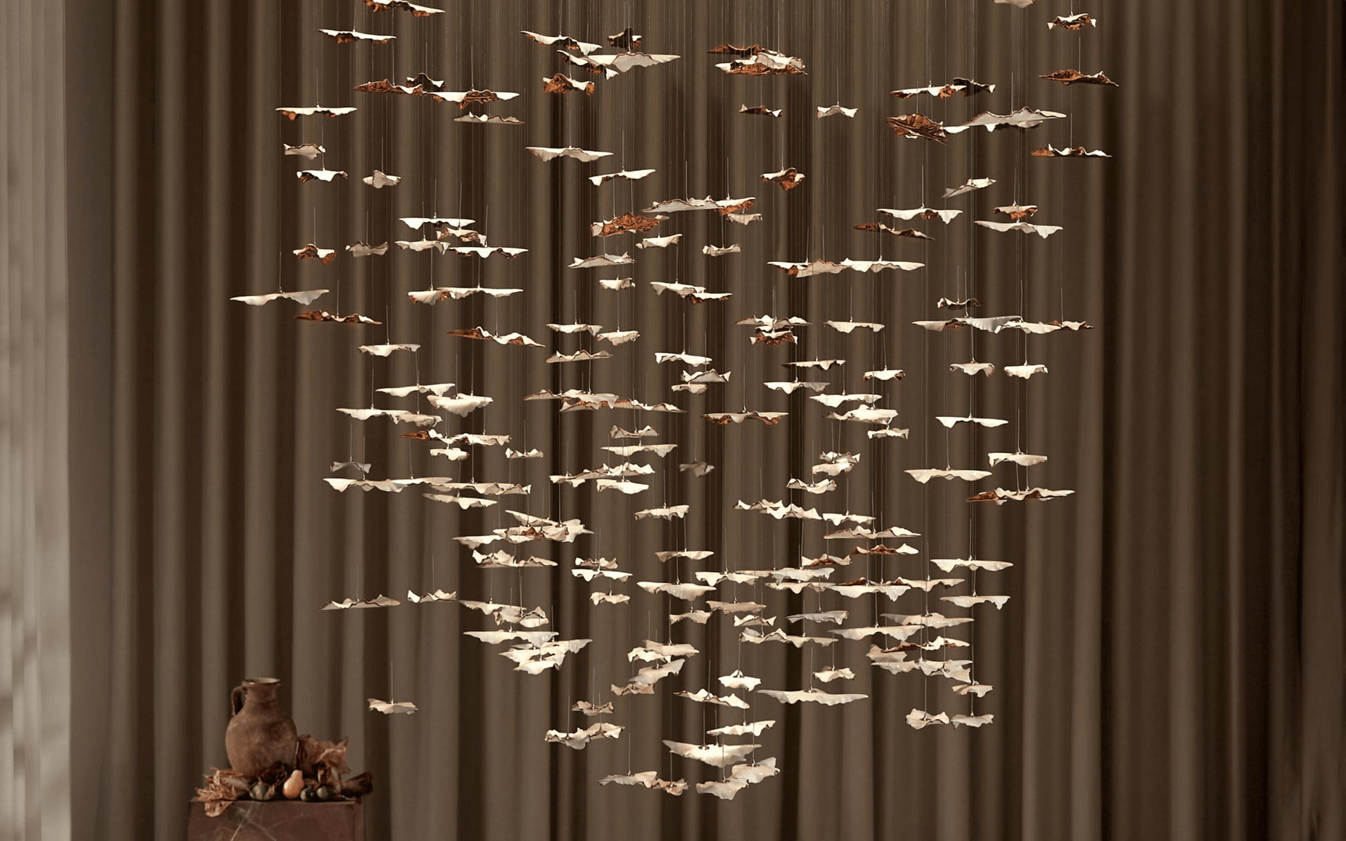 Leaf Twisted Sculptural Customize Chandelier-Neutral Decor
