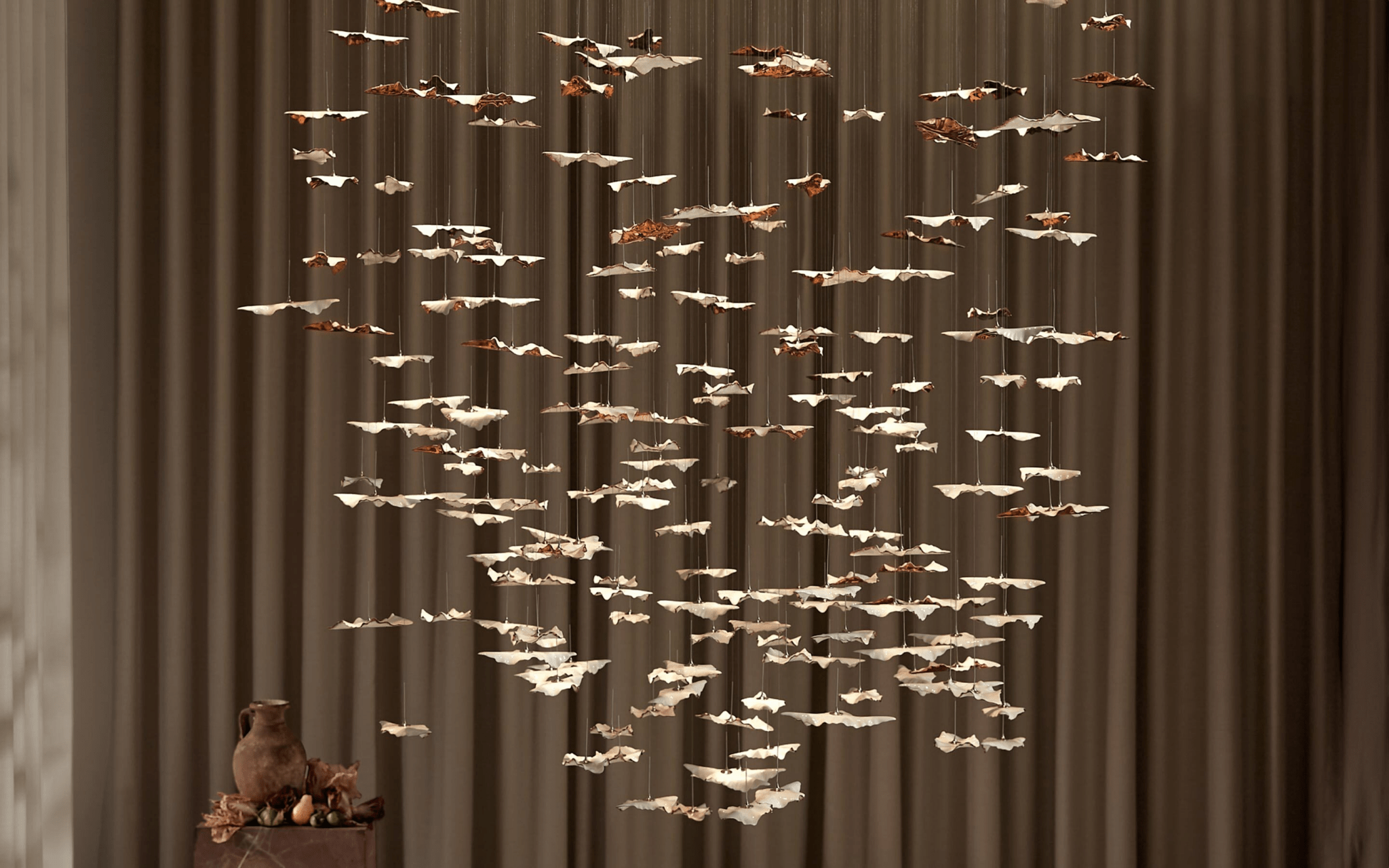 Leaf Twisted Sculptural Customize Chandelier-Neutral Decor