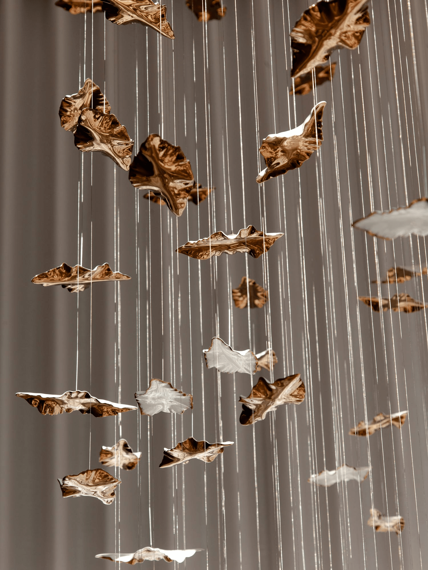 Leaf Twisted Sculptural Customize Chandelier-Neutral Decor