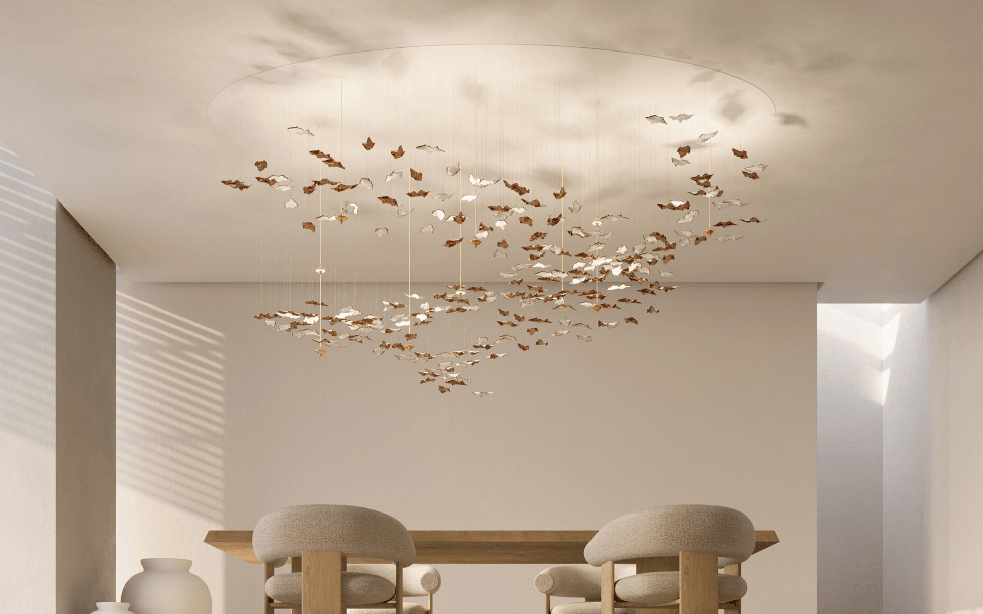 Leaf Twisted Sculptural Customize Chandelier-Neutral Decor