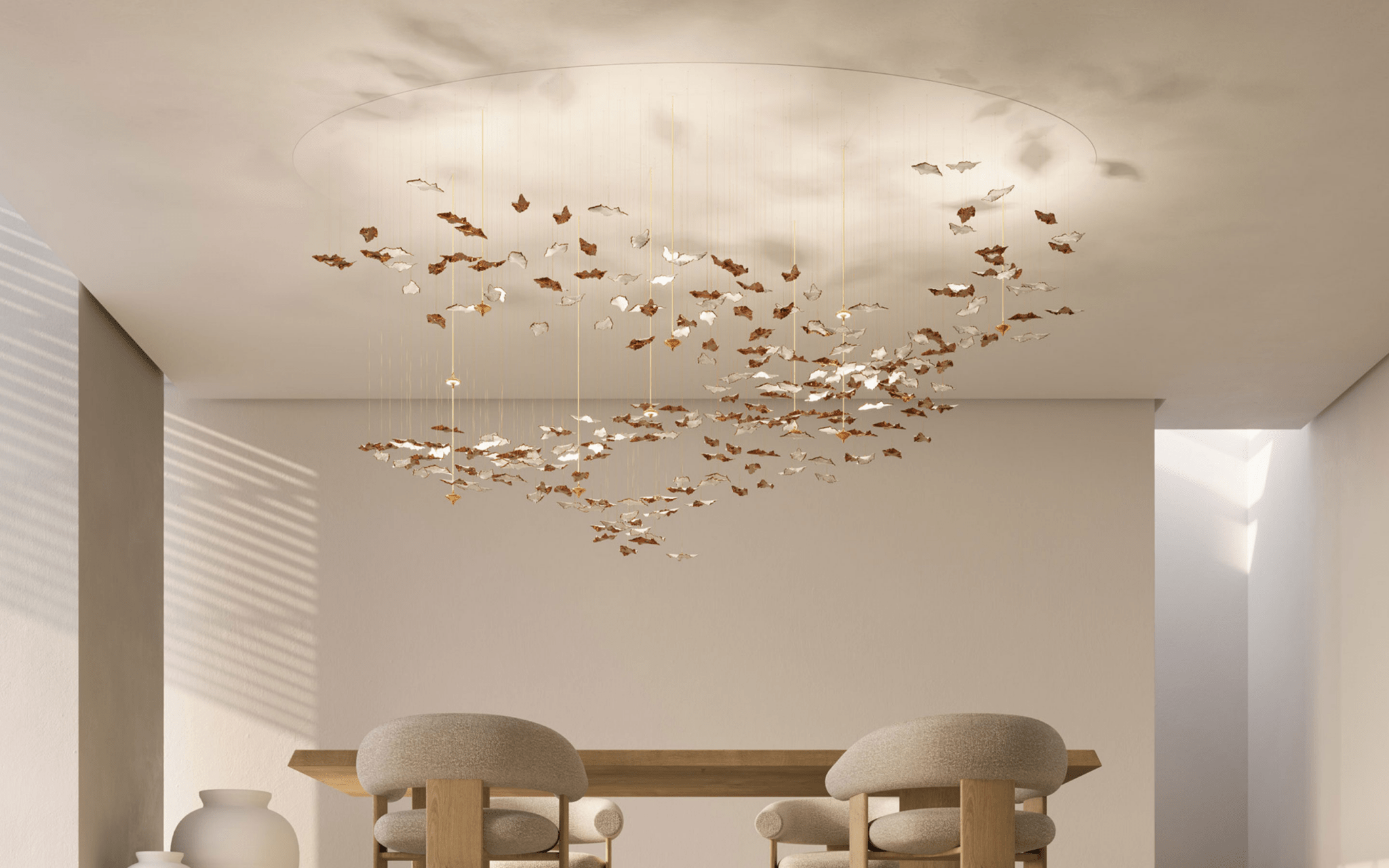 Leaf Twisted Sculptural Customize Chandelier-Neutral Decor