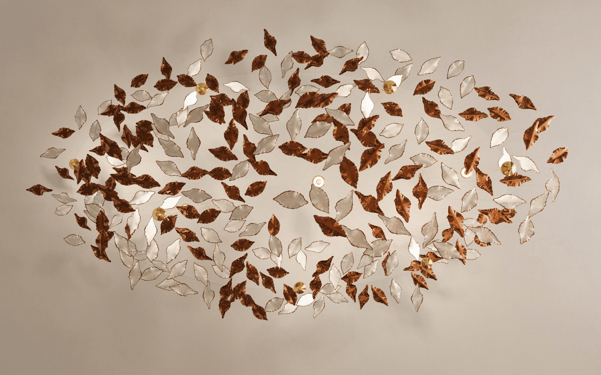 Leaf Twisted Sculptural Customize Chandelier-Neutral Decor
