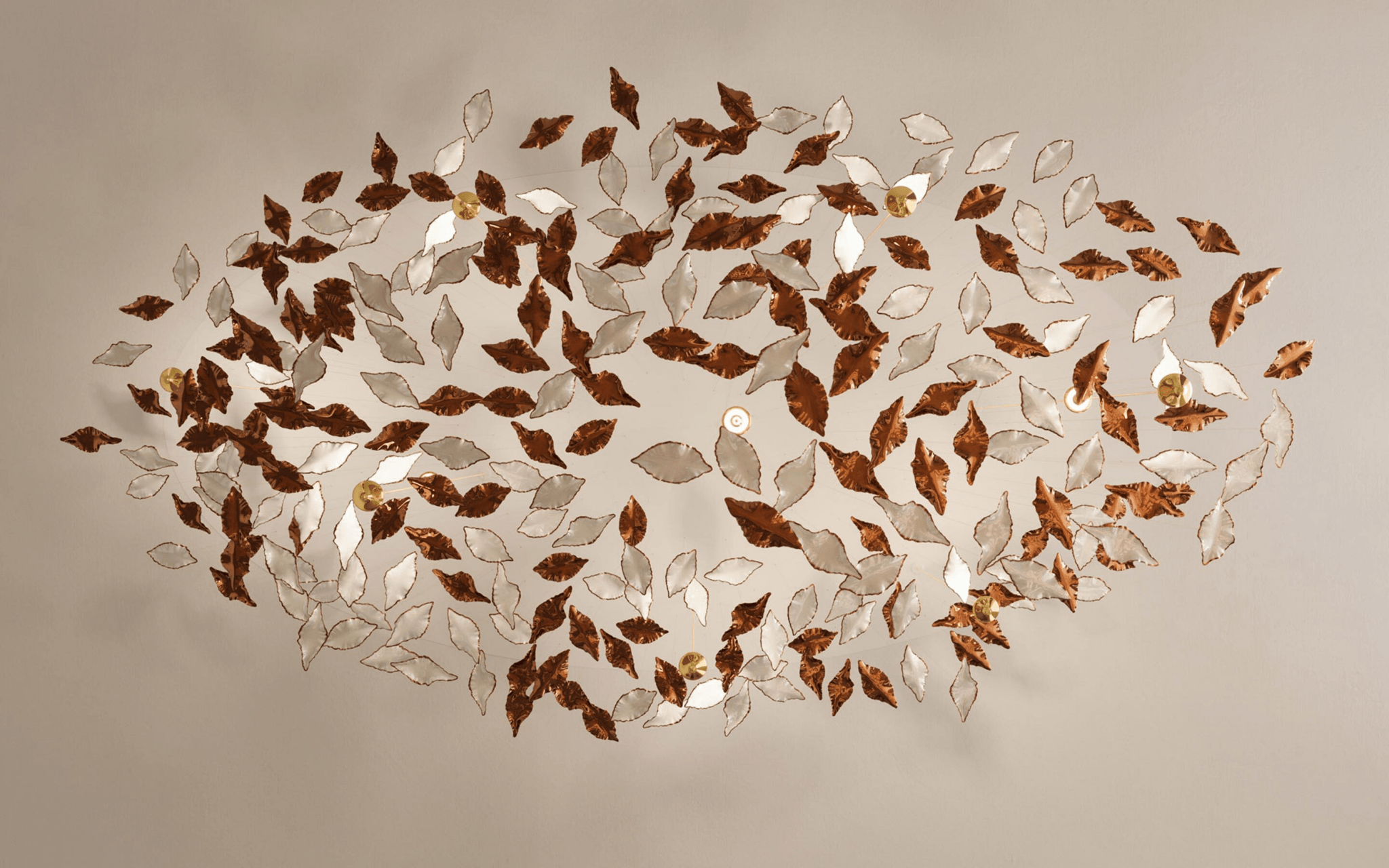 Leaf Twisted Sculptural Customize Chandelier-Neutral Decor