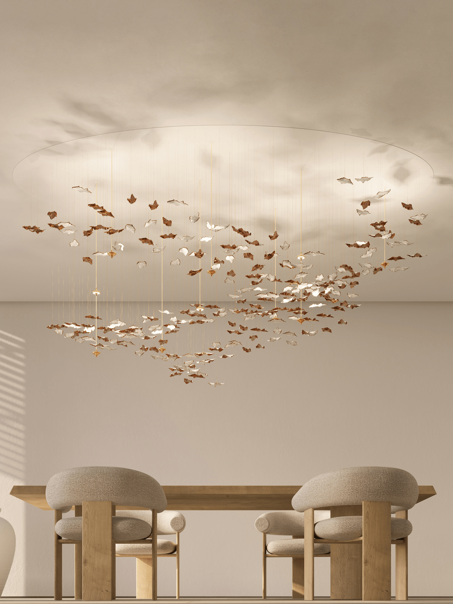 Leaf Twisted Sculptural Customize Chandelier-Neutral Decor