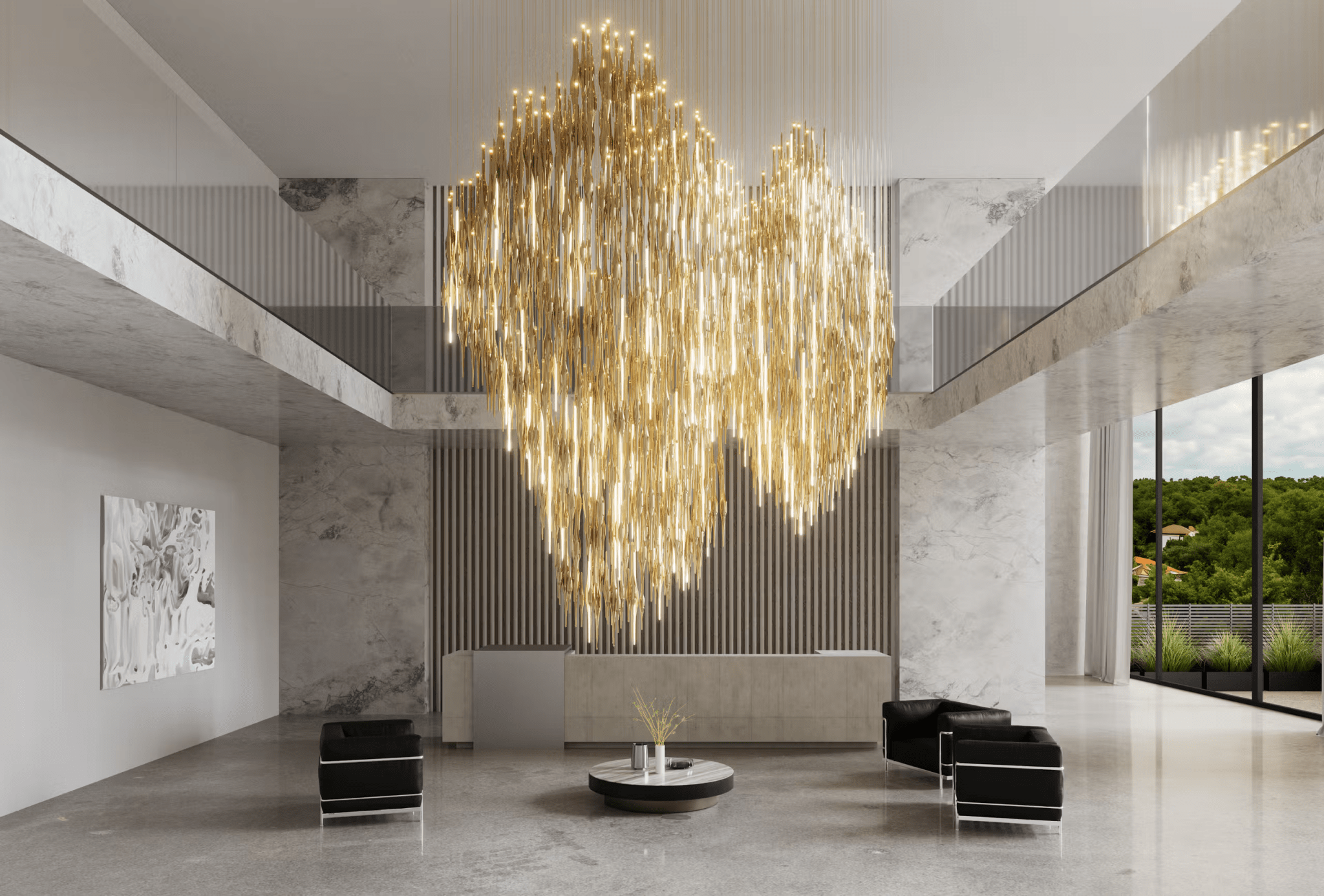 Vitara Glass Drop Chandelier-Neutral Decor