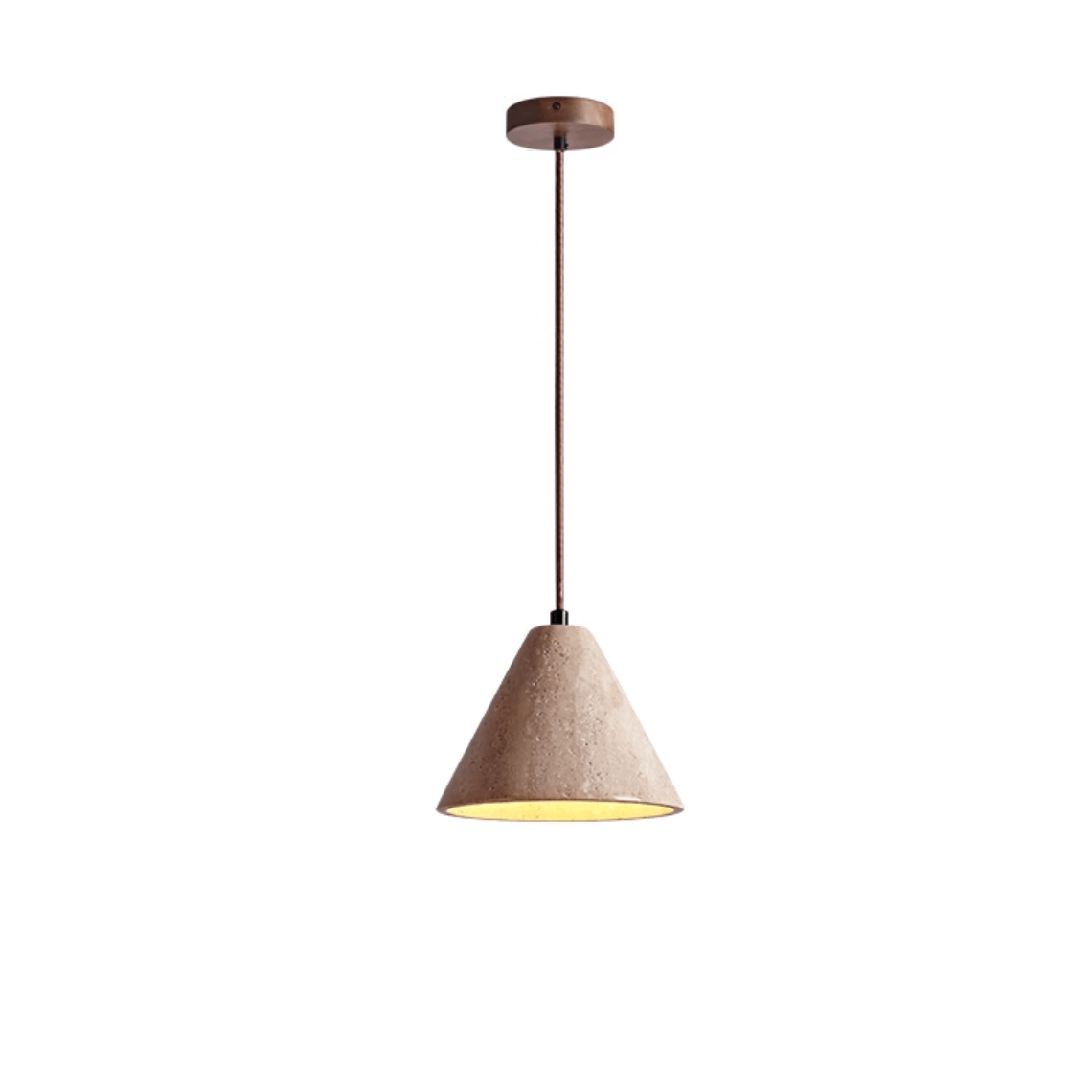 Evor Cone Travertine Pendant Lamp-Neutral Decor