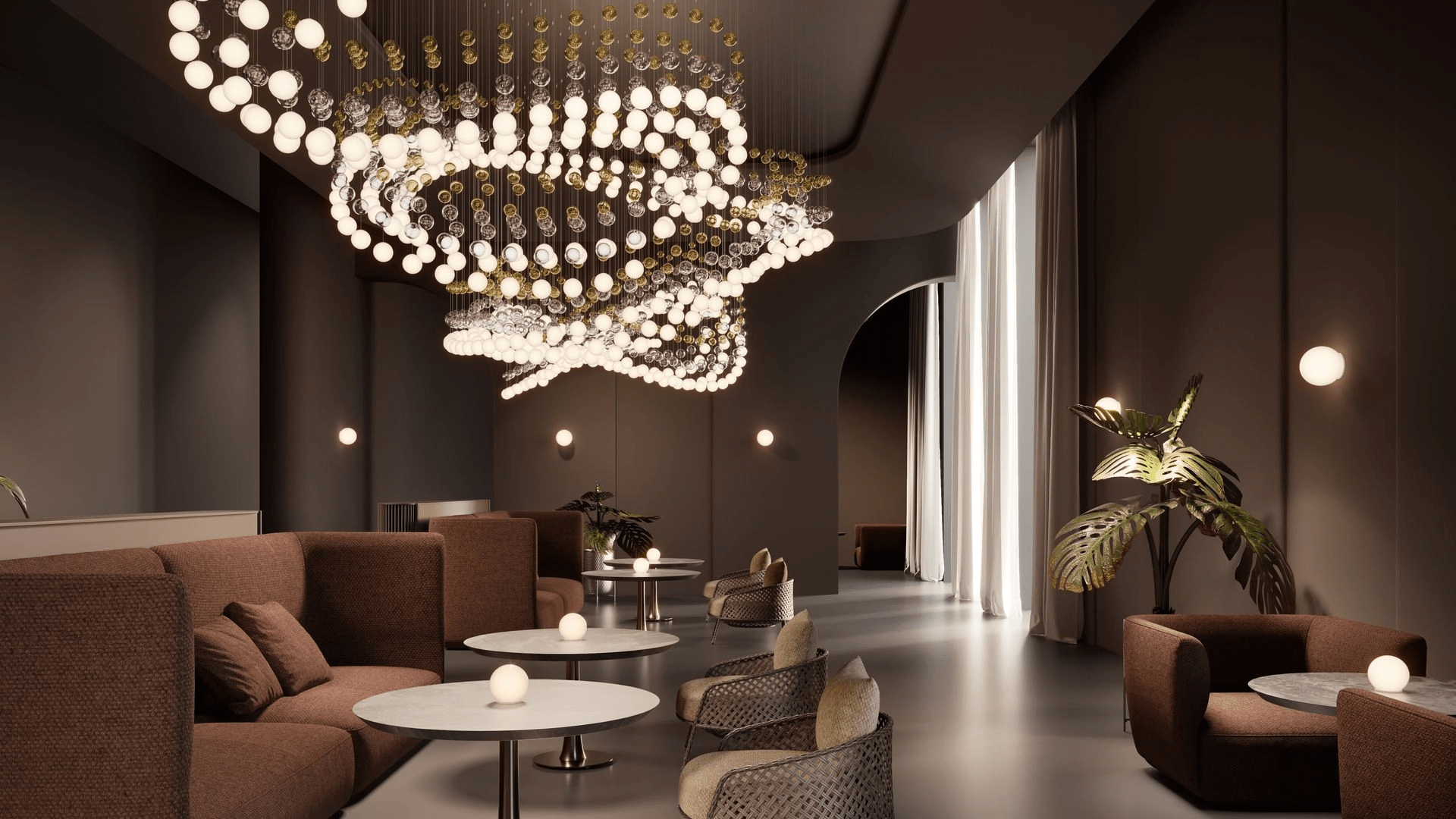 Pearl Curtain Customize Chandelier-Neutral Decor