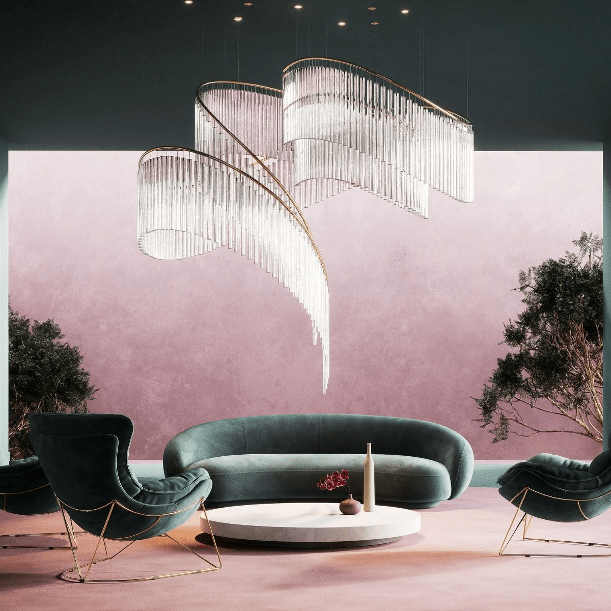 Rivella Cascade Fringe Chandelier-Neutral Decor