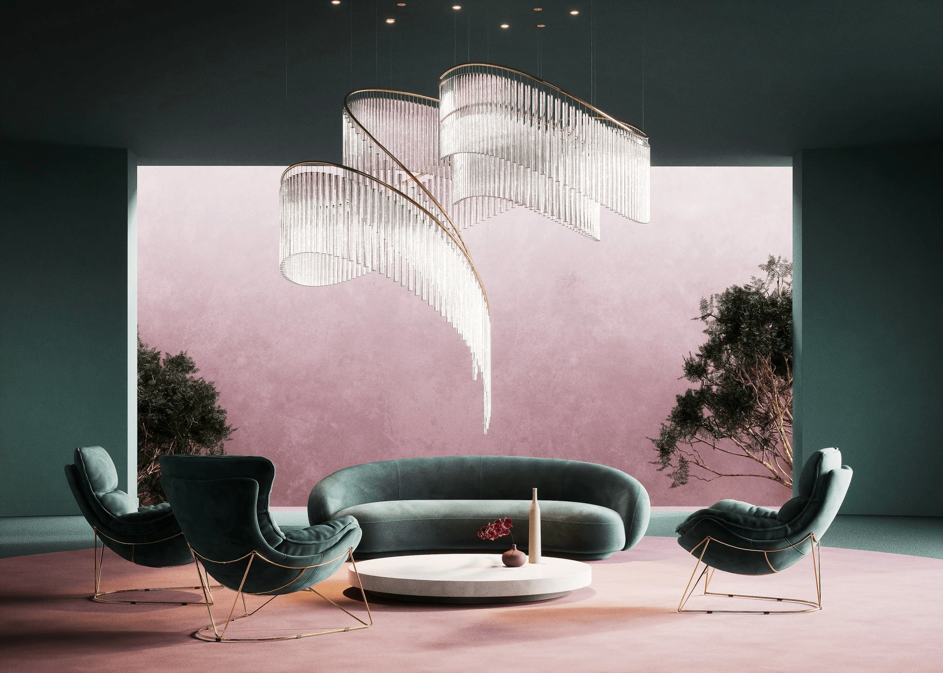 Rivella Cascade Fringe Chandelier-Neutral Decor