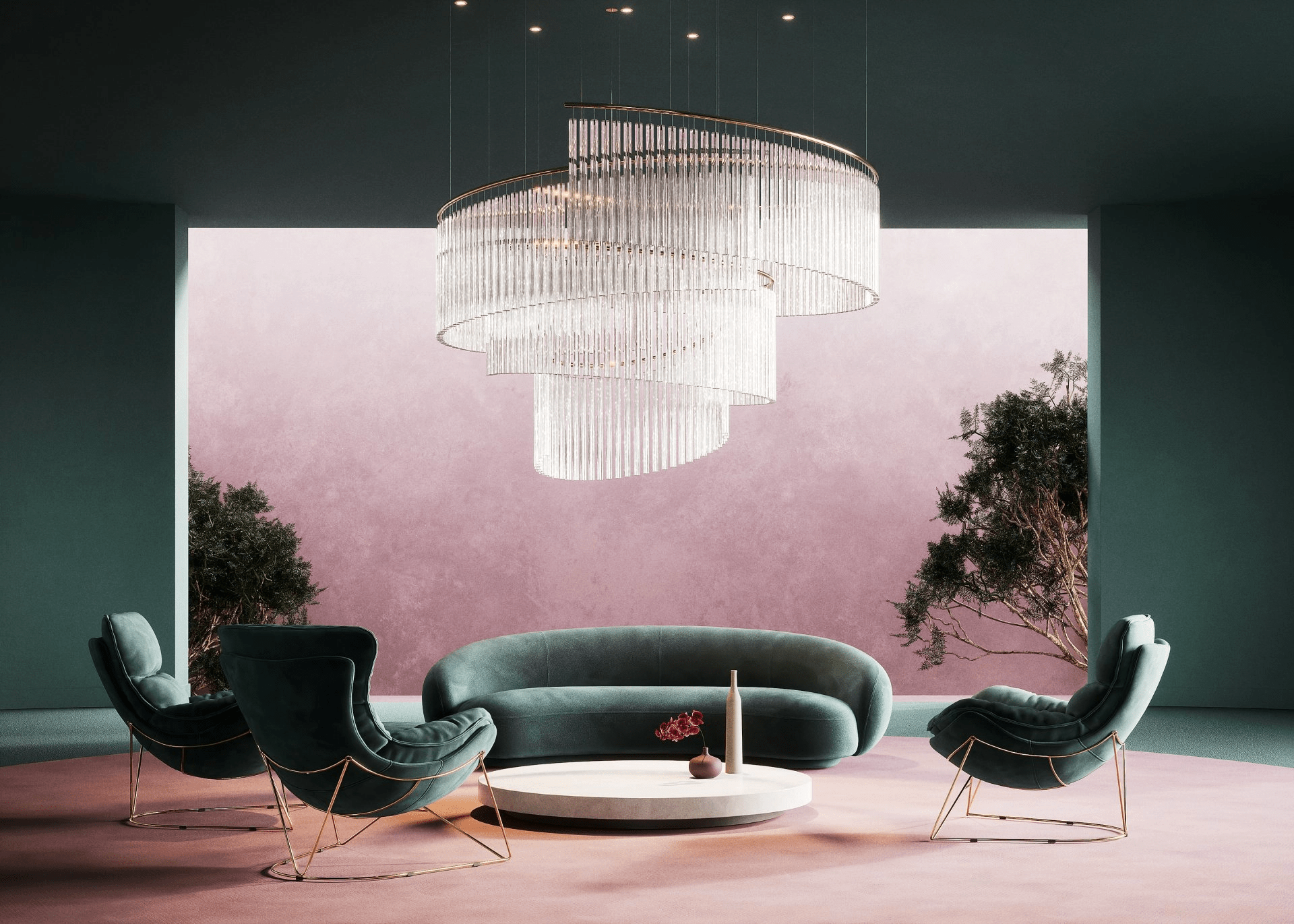 Rivella Cascade Fringe Chandelier-Neutral Decor